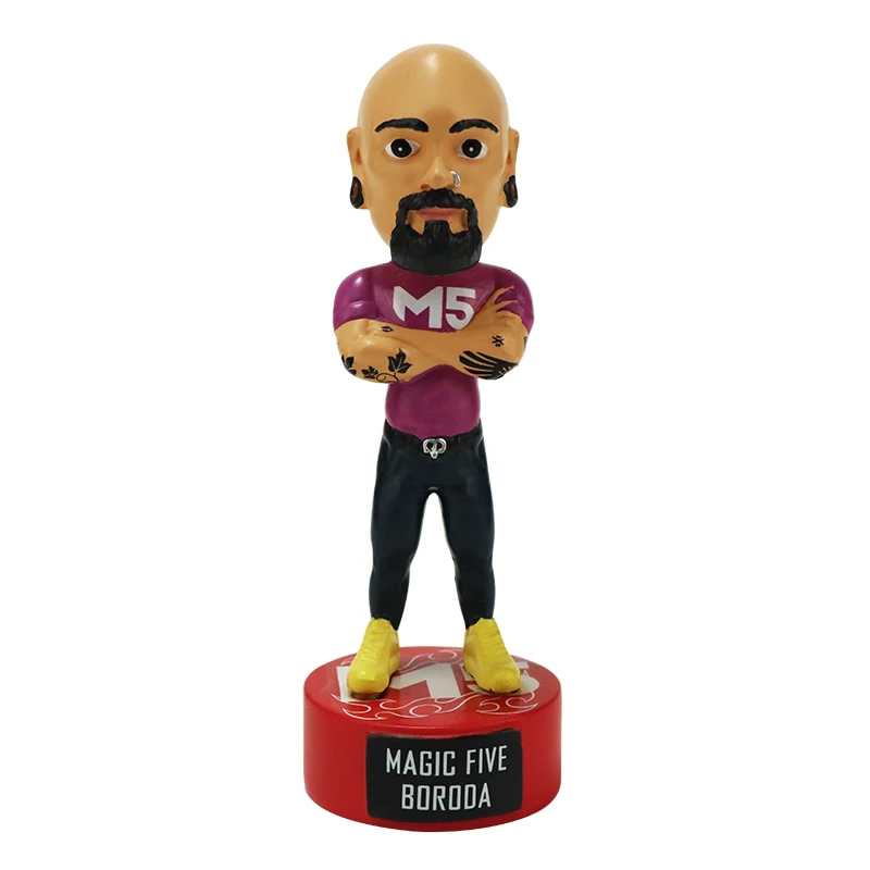 Low price factory custom resin material bald head bobblehead statue OEM custom bobblehead toy boy birthday gift car decoration