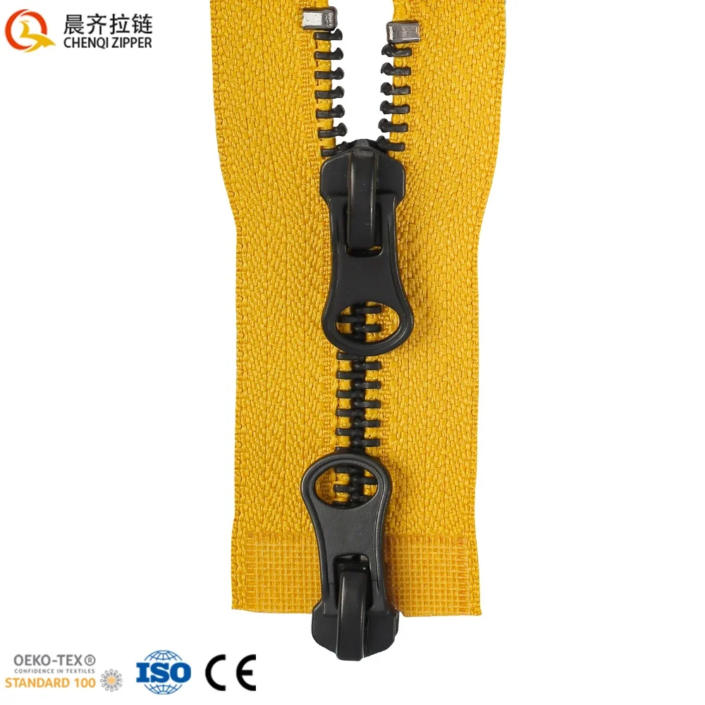 Factory Price Logo Custom Size 5# Y Sub Black Teeth Metal Zipper Two Way Open End Colors Tape Brass Metal Zipper For Jeans
