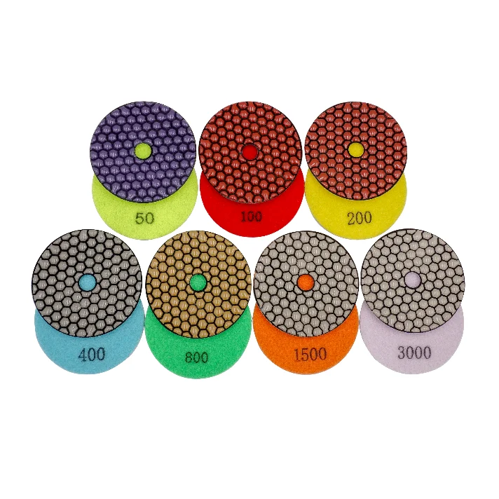 HXG Set Price Granite Marble Diamond Dry Polishing Pad Flexible Sanding Disc Resin Bond Polishing Pad Air Polisher Stone Surface