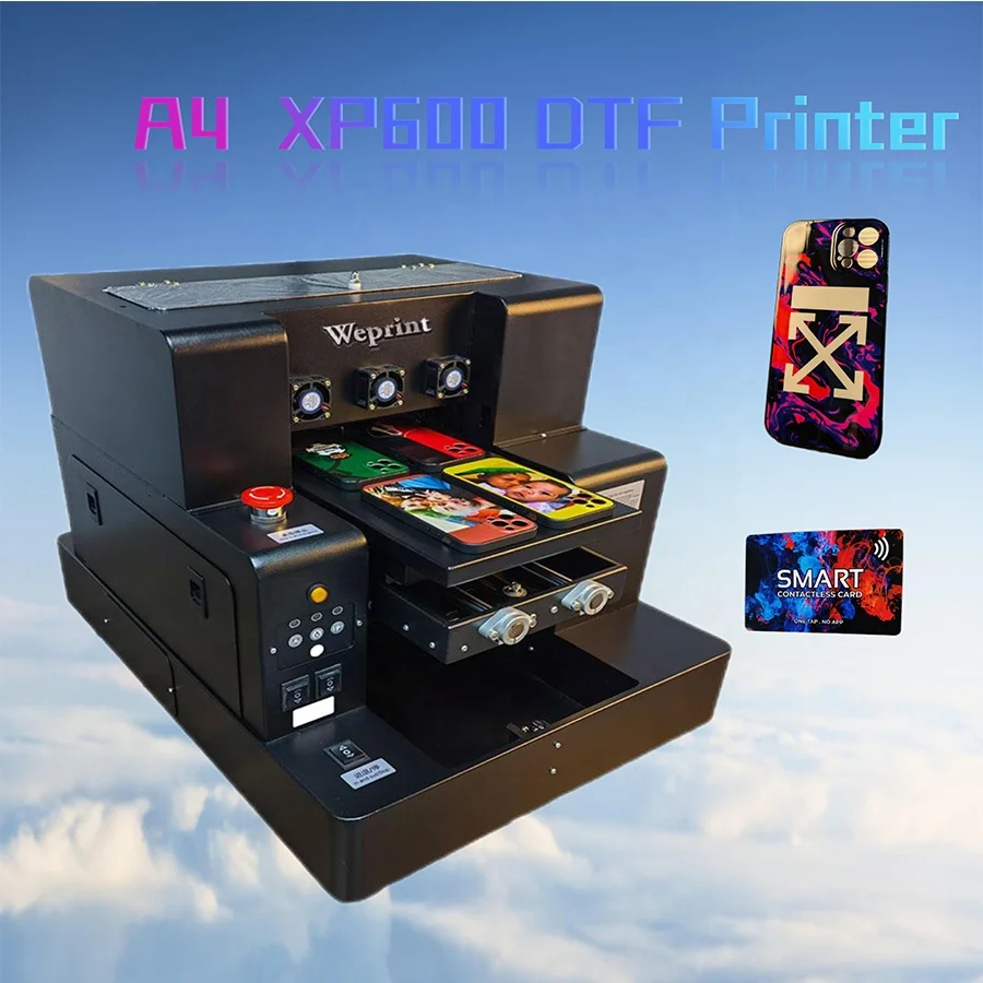 A4 XP600 Inkjet Printers UV Printer For Phone Case Pen Plastic Wood Glass box Varnish XP600 uv flatbed printer for Sticker