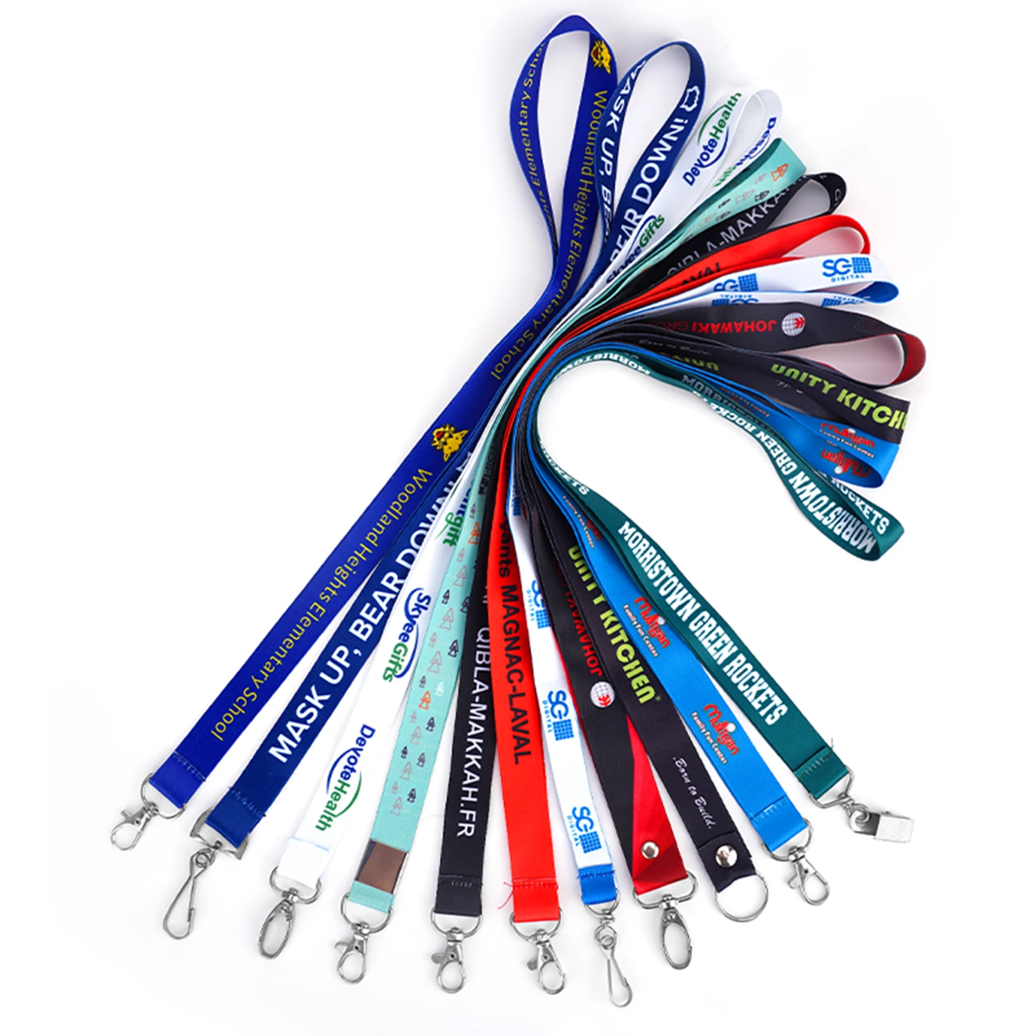 Mobile phone polyester dye sublimation lanyards work license exhibition certificate badge logo lanyard