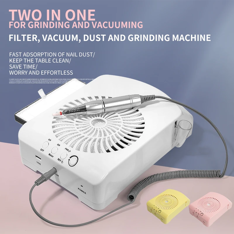 High-Efficiency Nail Drill Adjustable Speed Nail Dust Vacuum with Advanced Filtration System for Nail