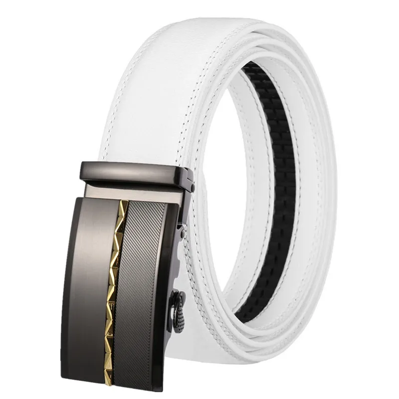 Мужские ремни с автоматической пряжкой LQbelt для мужчин, ремень из спилковой кожи, Храповые ремни с логотипом завода-изготовителя