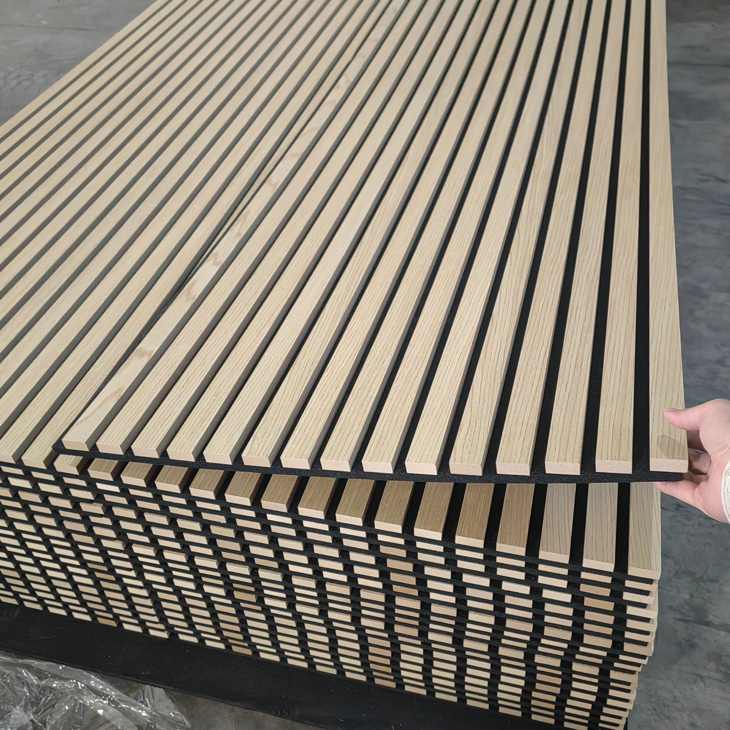 High quality soundproof wall panels MDF akupanel wood slatted wall acoustic felt panels for interior decoration Wall And Ceiling