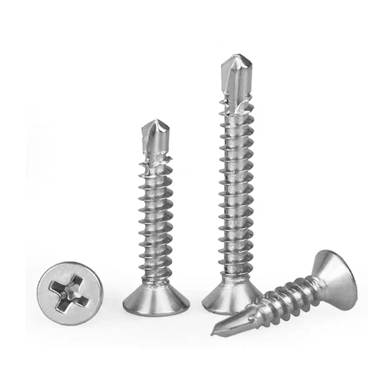 5.5mm B8 B8M B8T A453 GR660 A286 18-8 Stainless Steel Phillips Drive Flat Head Round Head Self Drilling Roofing Screw DIN7504