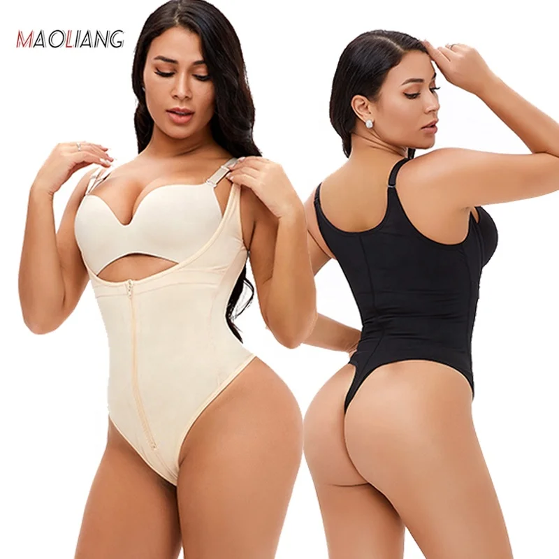 6318 Women Plus Size Slimming Full Body Shaper Tummy Control Thong High Waist Fajas Colombianas Weight Loss Bodysuit Shapewear