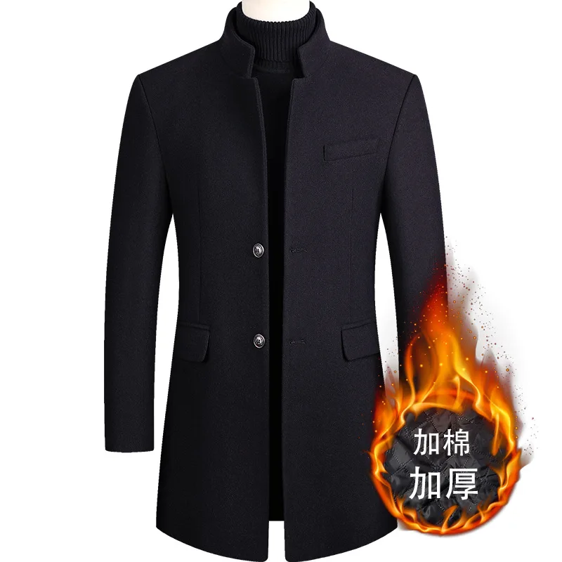Autumn Winter Mens Windbreaker Coat Slim Fit Business Casual Long Trench Coat Man Spring Outerwear
