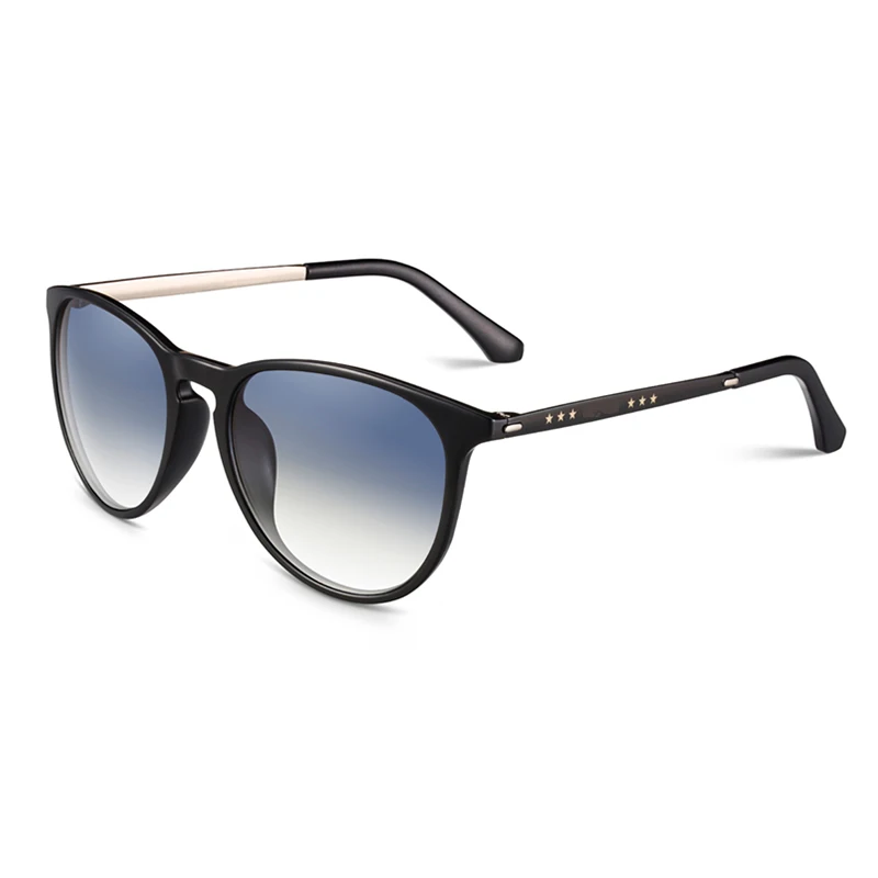 N6201 TAC Polarized lens Luxury Retro Women Girl Black Frame Oval Rac Sunglasses