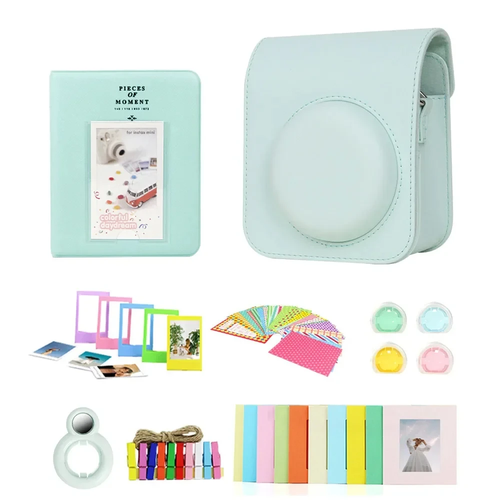 7 In 1 Instant Camera Accessories Bundle Set Protective Case Photo Frame Album for Fujifilm Instax Mini 12