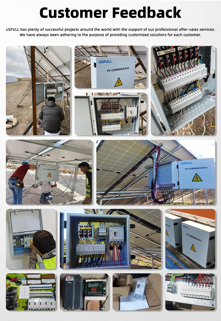 USFULL Top Quality DC 1000V 1500V 2 4 5 6 8 10 12 16 24 Ways String Solar PV Combiner Box 6 In 1 Out for Energy Storage System