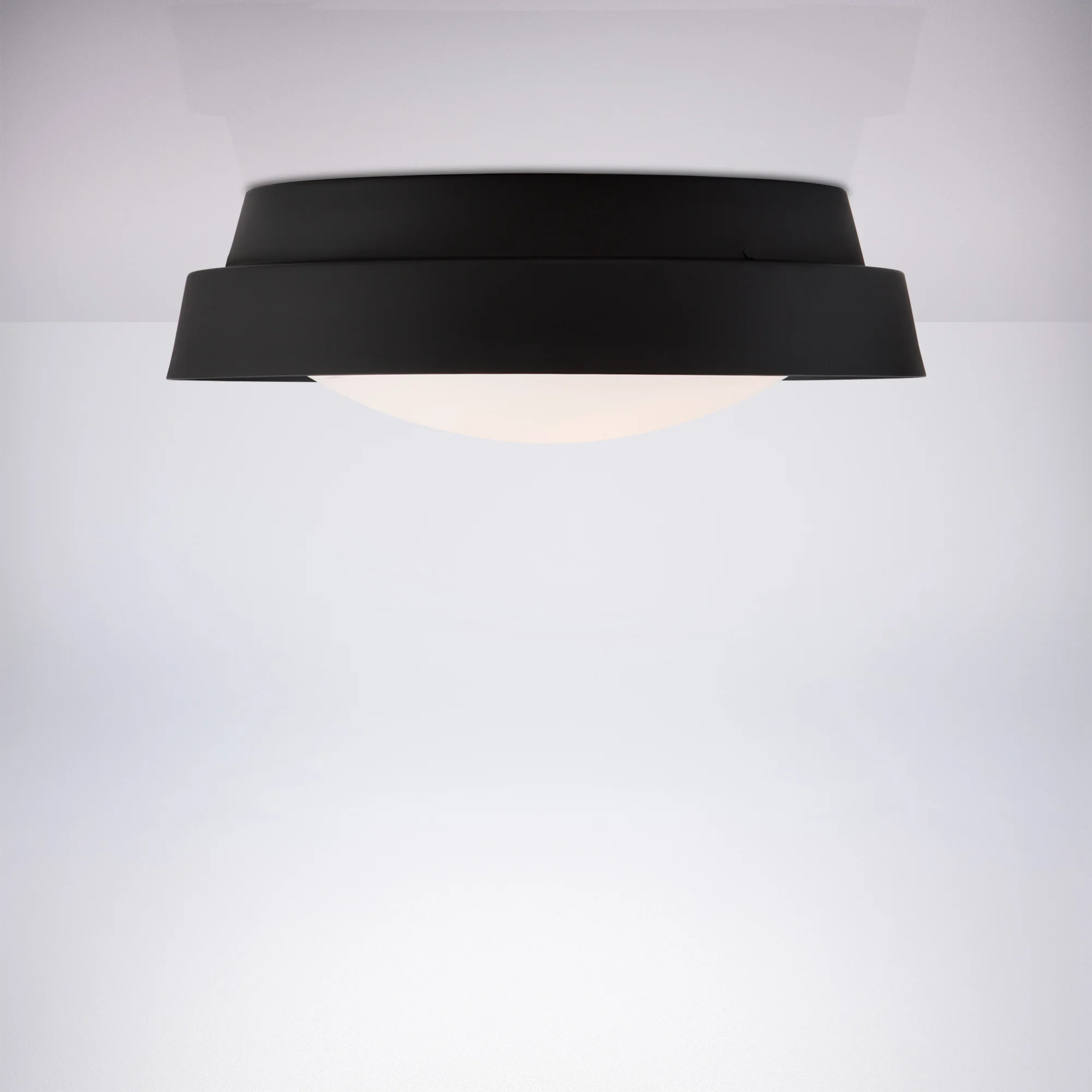 JLC-HC01 Современный матовый черный потолочный светильник с утопленным креплением и акриловым диффузором с опалом для гостиничного номера