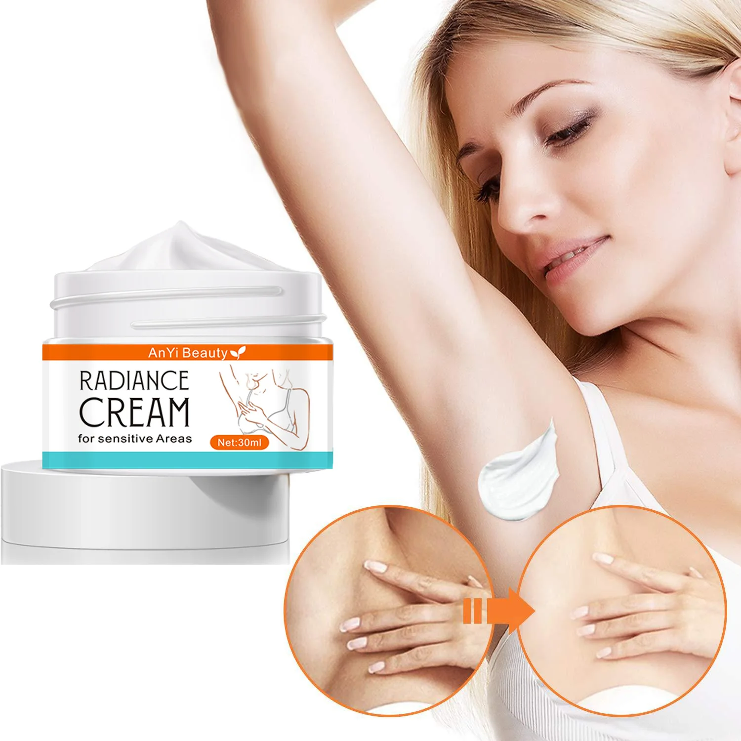 AnYi Beauty RADIANCE CREAM for sensitive Areas Net 30ml Moisturizing White Lifting and firming Skin care face  cream