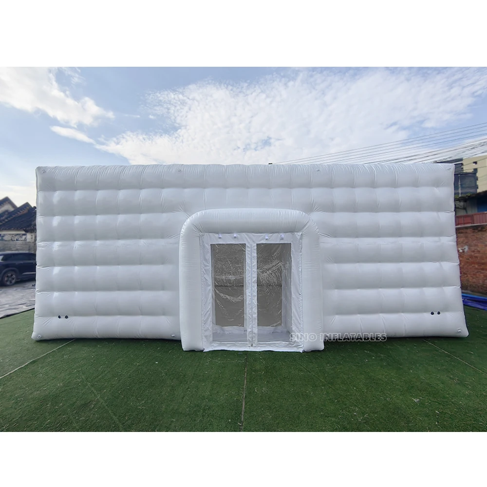 10x8m blow up portable airtight cube inflatable LED party tent with windows for outdoor party events from Sino Inflatables