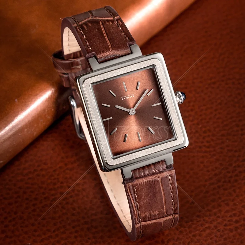 Classic Office Genuine Leather Strap Wrist Luxury Women Watch for Ladies with Quality Belt