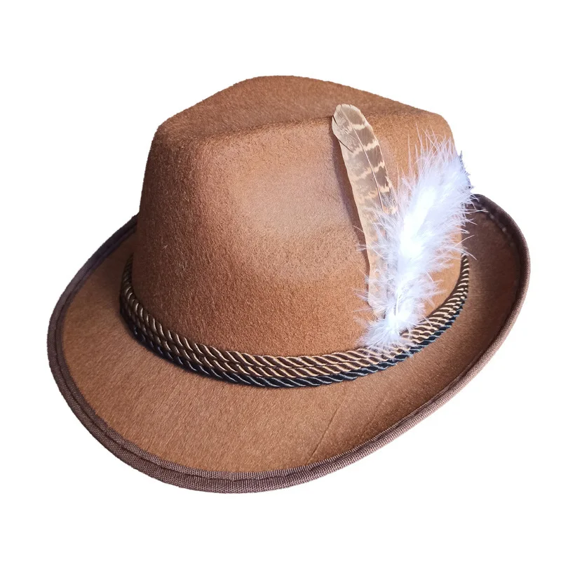 Oktoberfest Carnival Alpine Hat for Boys Anime Animal Character-Themed Jazz Cap for Adults Includes Cloak for Cosplay Costumes