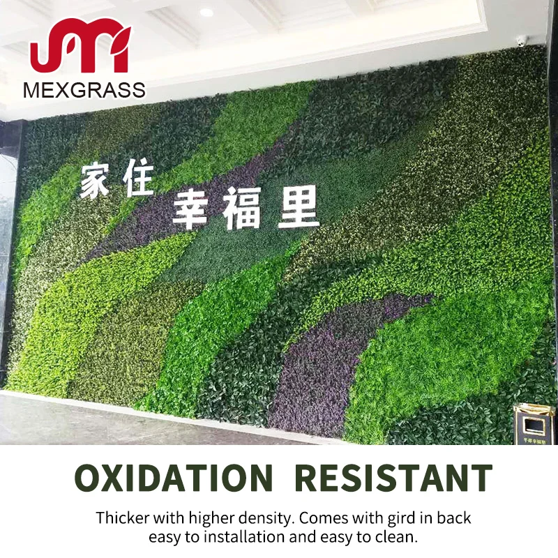 
Polymer uv protection plastic vertical greenery plant panel artificial leaves for fence hedge diy grass wall 