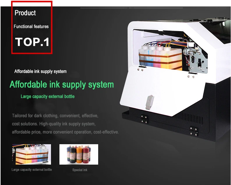 A4 Digital Direct To Garment flatbed Printer 3d T Shirt Printing Machines for Sale