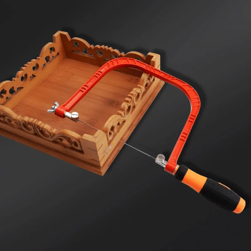 Hand Pull Coping Saw Steel Blade Frame For DIY Woodworking Magic Saw Tool With 40pcs Replacement Fret Blades