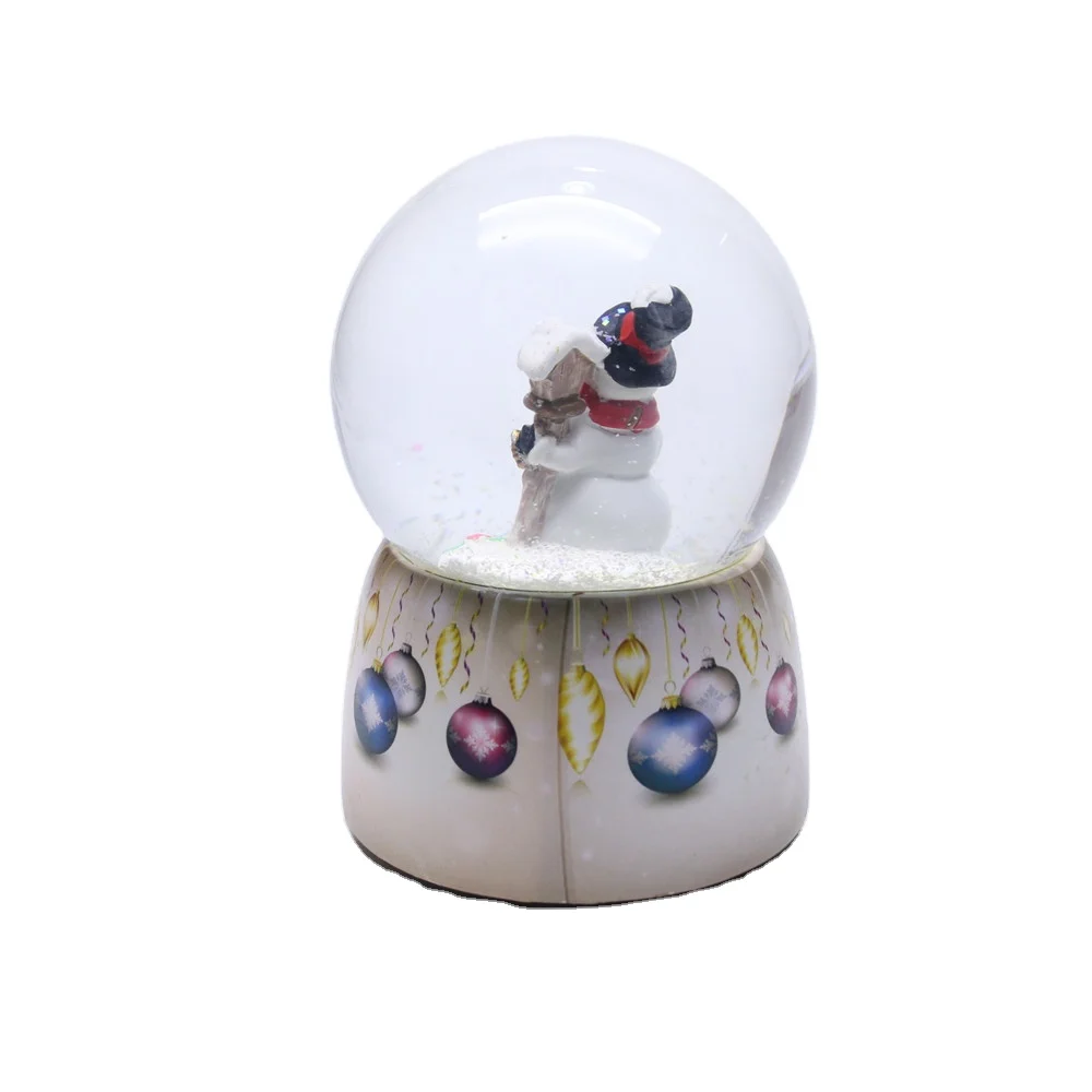 Resin Xmas Home Decoration Cheap Glass Snow Globe Custom Made Water Ball Kids Gift