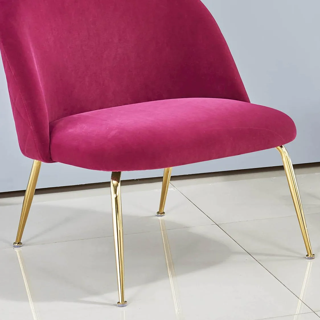 
modern luxury wine red velvet golden plating metal frame home lounge single sofa accent leisure chair for living room 