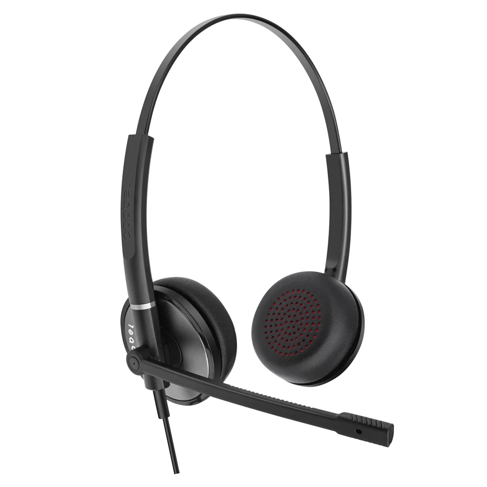 Wired USB Call Center with Noise Cancelling 360 Degree Rotatable Mic Business Commuting Headsfree Headphone for PC Home Office