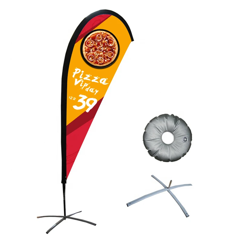 Custom Outdoor Fiberglass Flagpole with Iron Spike Base and Water Bag for Automotive Insurance Racing Flags Beach Flags etc.