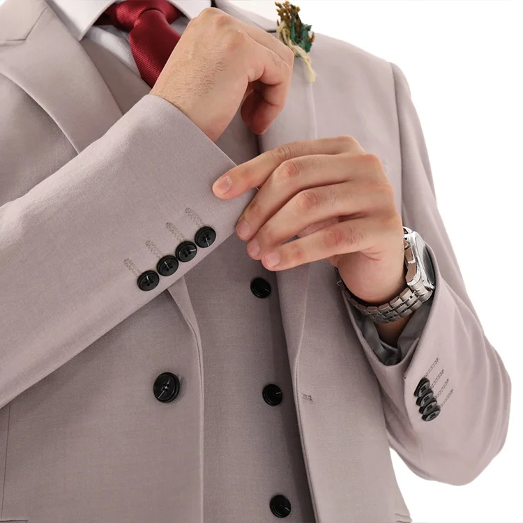 Мужской классический деловой костюм из 2 предметов, элегантный однотонный приталенный костюм, блейзер и брюки для вечеринки