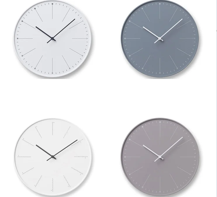 12 inch fashion simple dandelion plastic decorative wall clock Custom modern white round silent gift clock for living room
