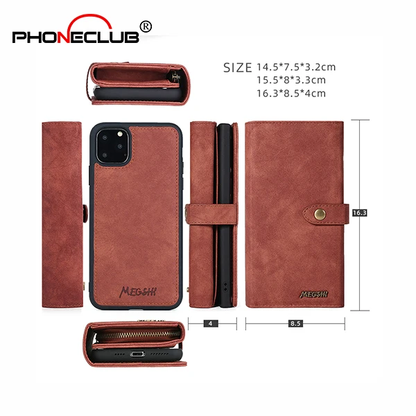 
10e Retro Separation Leather Case A70 Card Flip Cover P20 Wallet Phone Protective Cover For Samsung Note 10 