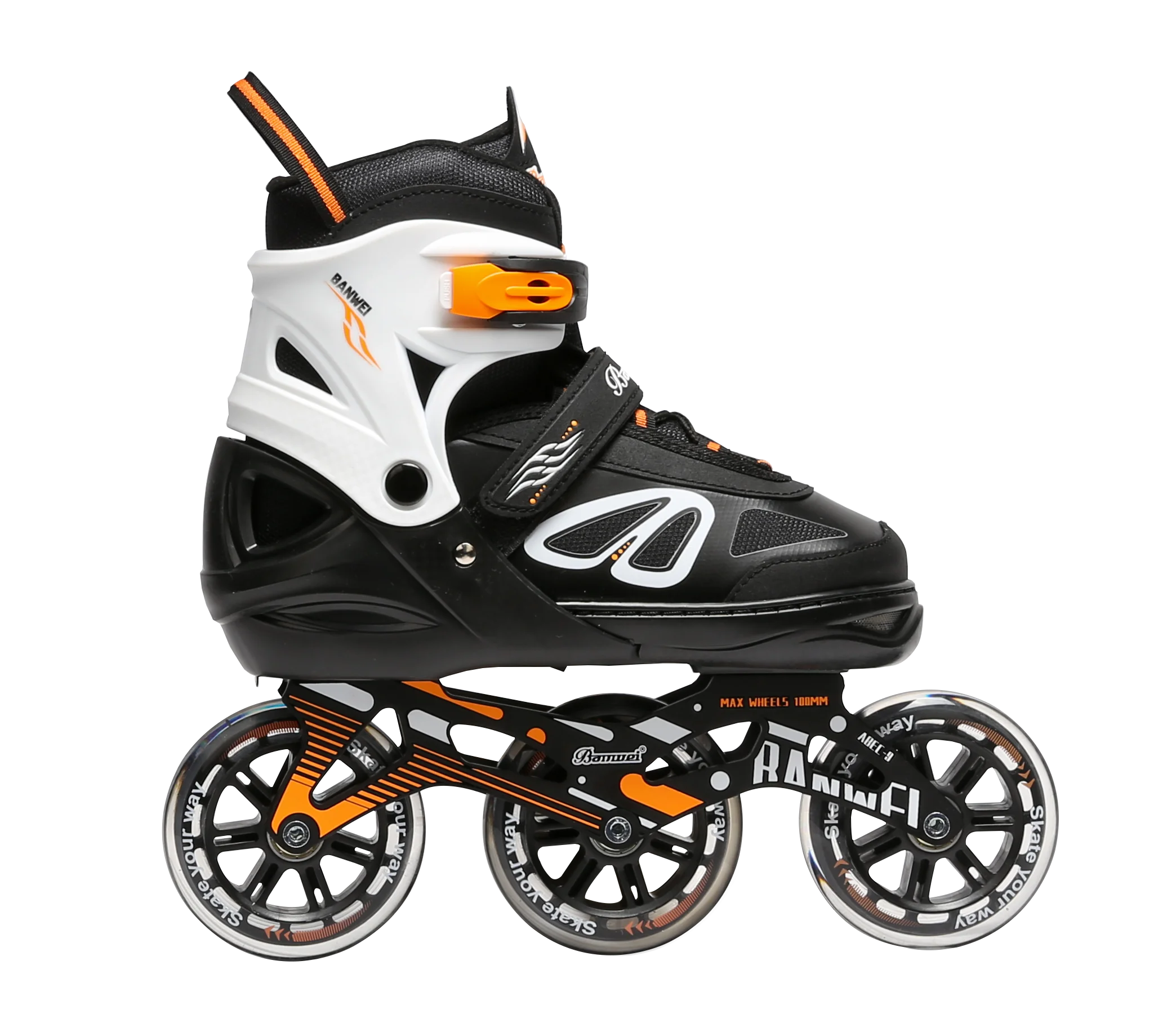 2025 Year New skate  Wholesale 3 big wheel 100mm whole alum. chassis Roller Inline Skate ISO, BSCI