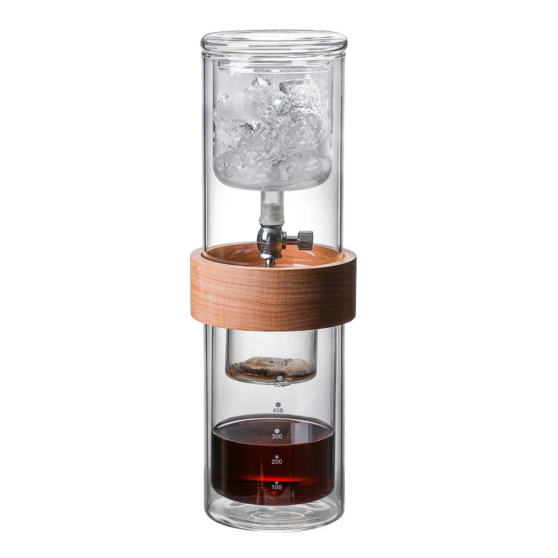 Glass cold brew double layer ice drip coffee pot set hand brewed coffee pot