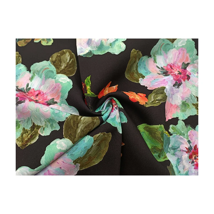 MIZUDA Woven Hard Twist Crepe Plain Fabric 70 Viscose 30 Lyocell Fabric Lightweight Floral Printed Fabric Free Sample