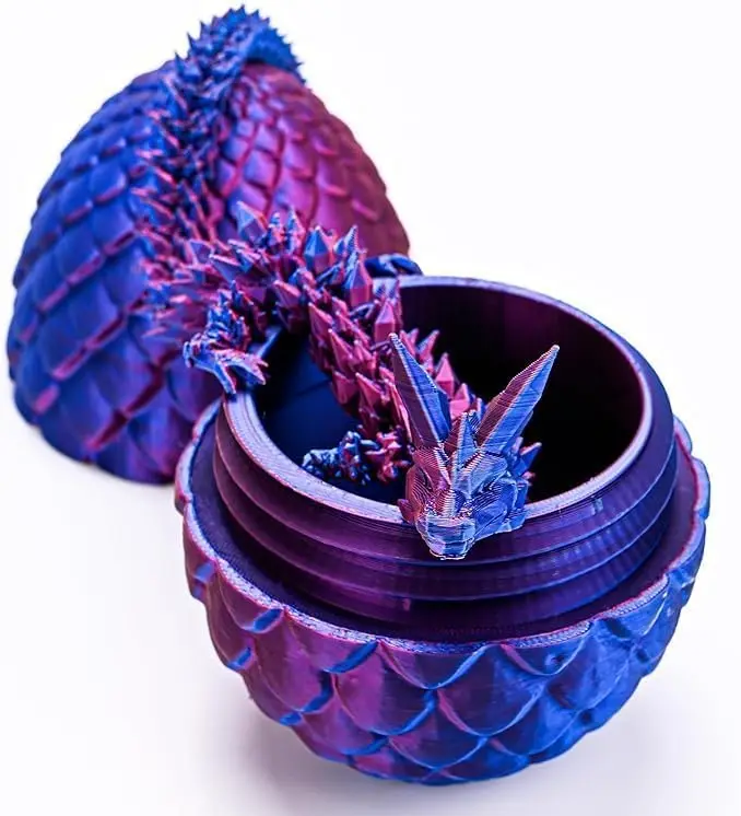 3D Printed Gem Articulated Dragon Rotatable 3D Dragon Toy Mystery Dragon Egg Joints Fidget Surprise Toy For Autism ADHD