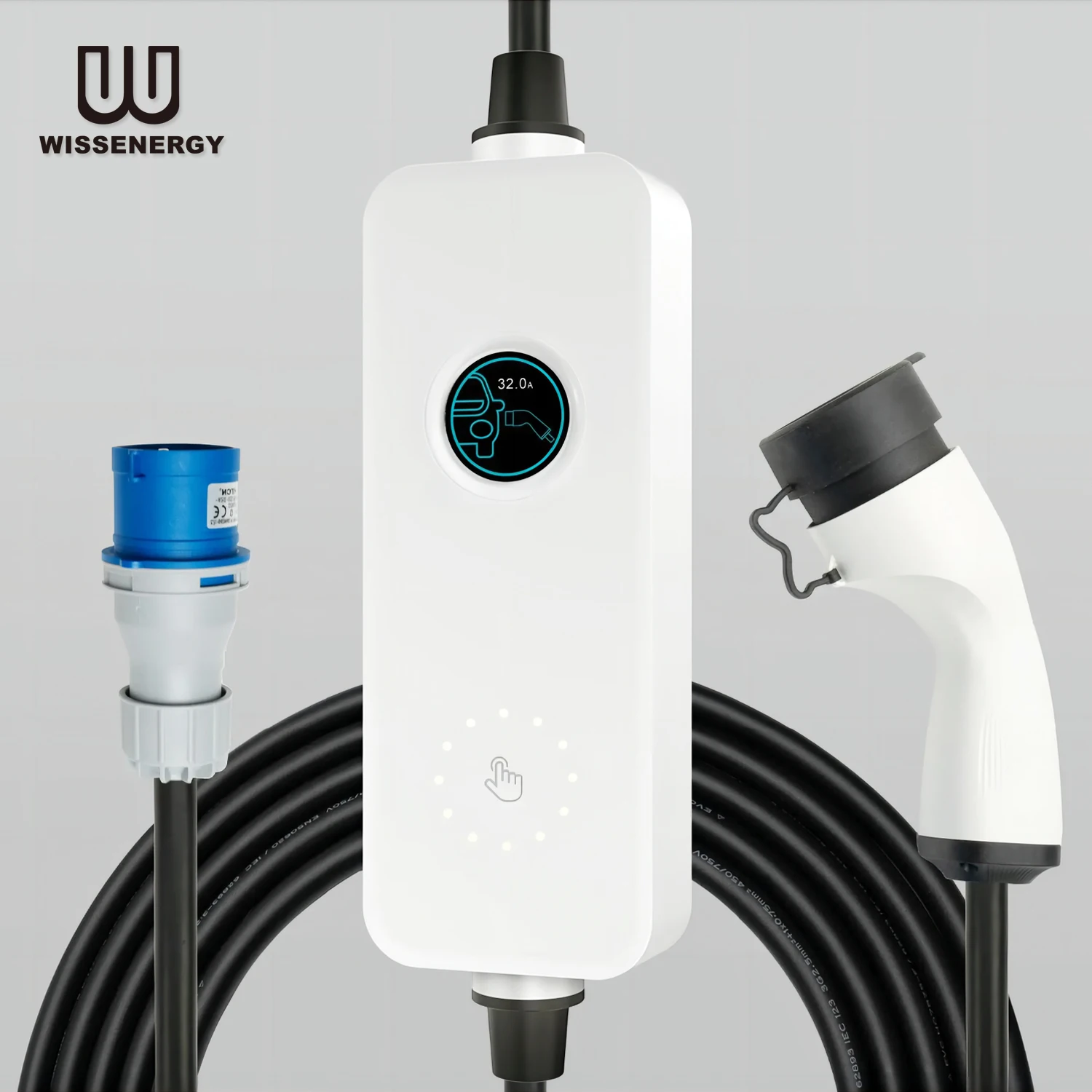 IEC 62196-2 Type2 EVSE Portable EV Charger 32A 7.2KW Electric Car Charger with SCHUKO Plug