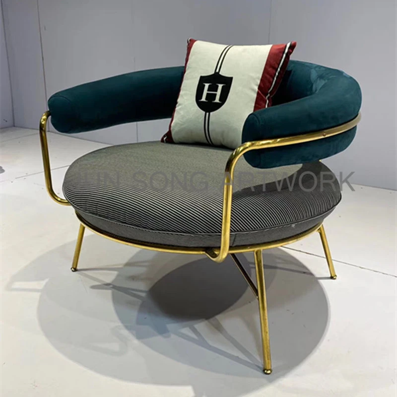 JS C43 China Factory Home Furniture Living Room Series Round Chair Bedroom Decor Single Armchair Leisure Chair For Hotel