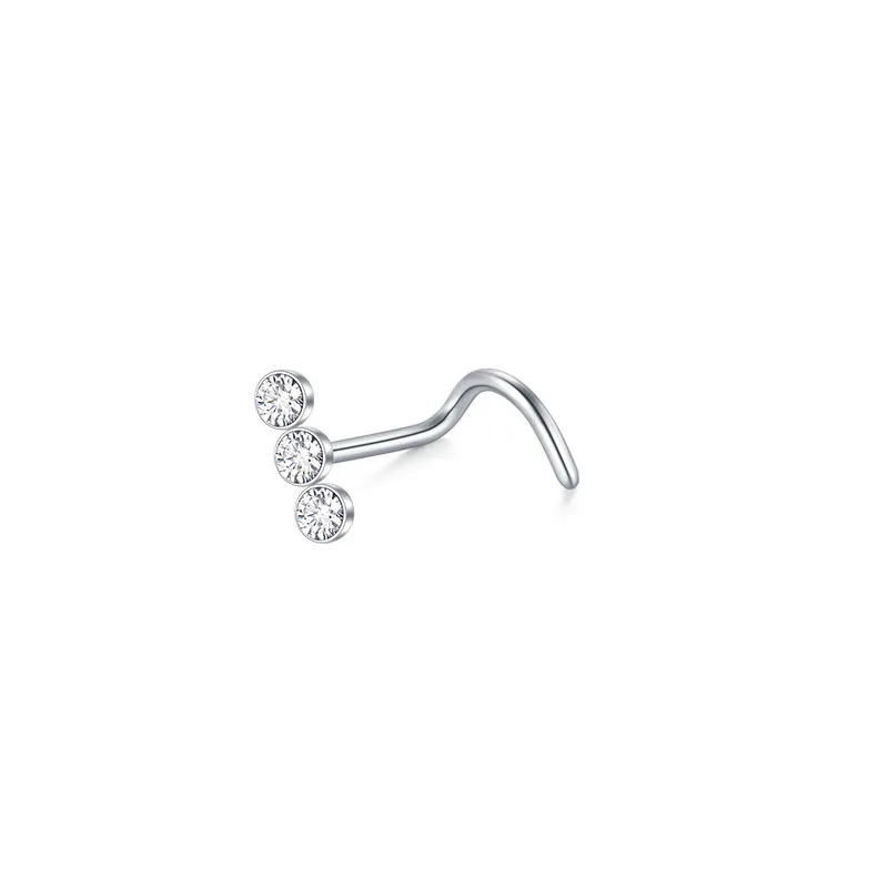 High Quality Body Piercing Geometric Fake Nose Ring Stainless Steel Creative Diamond Nose Clip Women