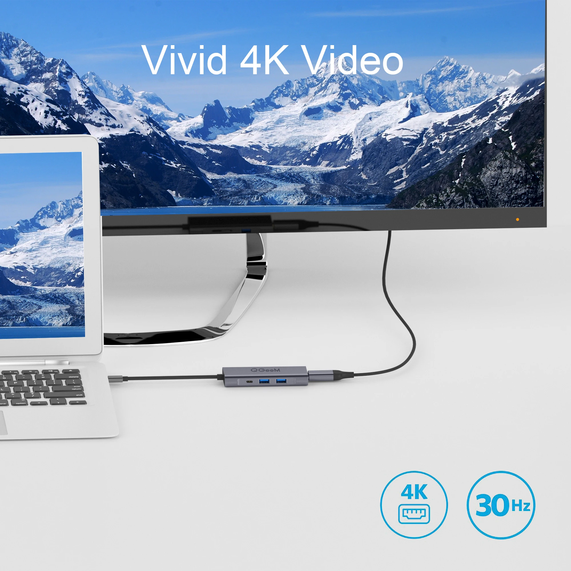 Концентратор USB C 7 в 1 концентратор QGeeM Type для HDMI 4k 3 порта 0 совместимый с MacBook Pro