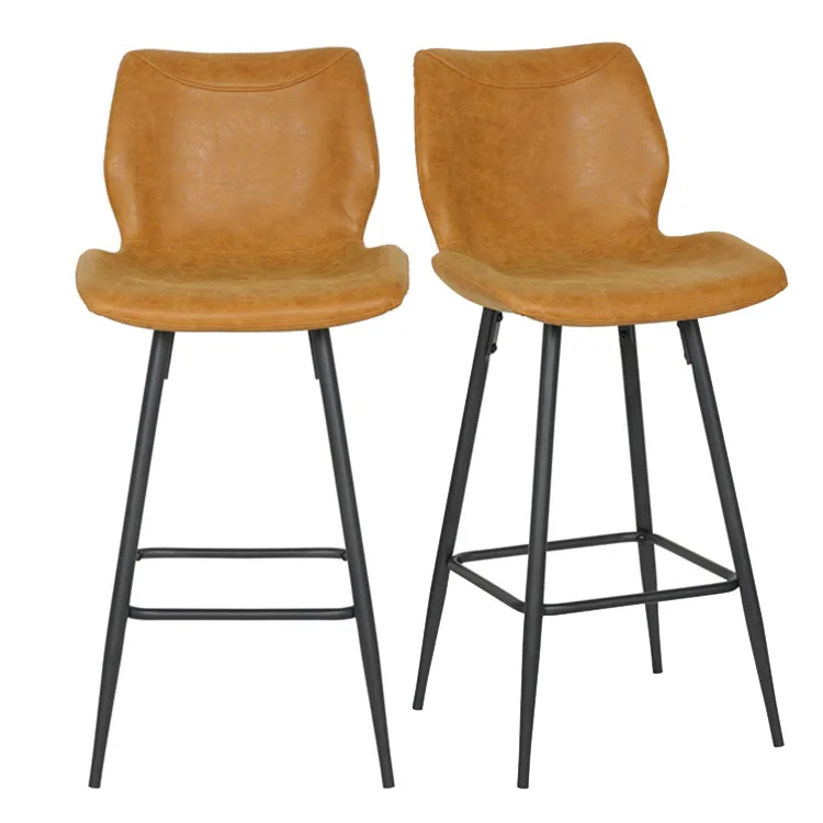 
Wholesale leather counter bar stool yellow high chairs for kitchen bar 