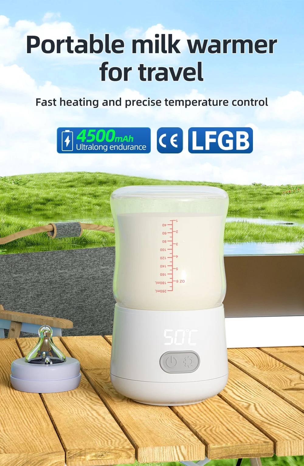 New Born Baby Products ODM Factory Cheap Wireless USB portable milk warmer