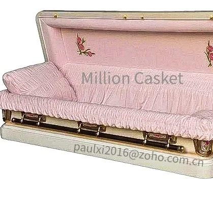 Элегантная американская стандартная похоронная Металлическая стальная шкатулка и гроб оптом от похоронного поставщика миллион шкатулка высокого качества