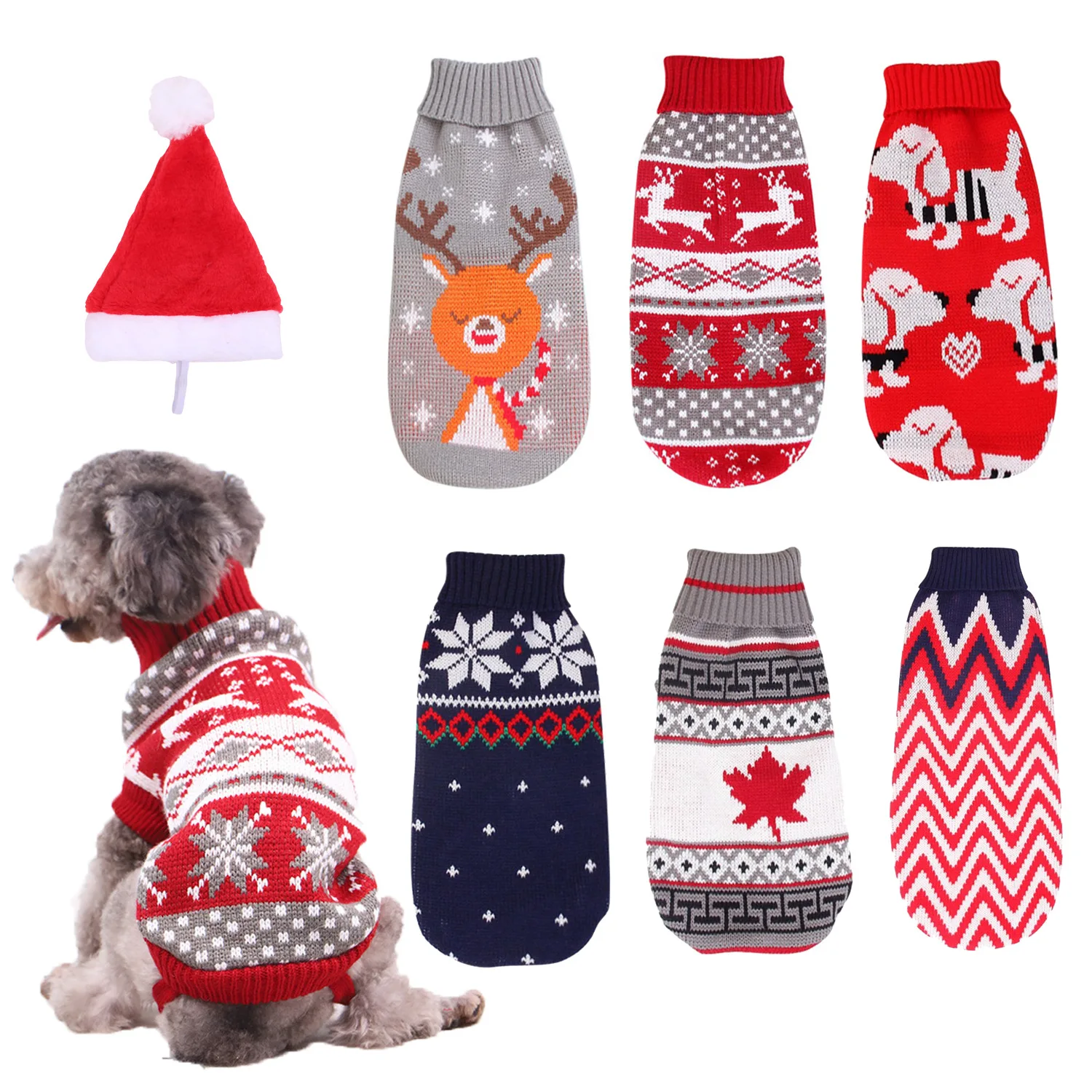 Wholesale Pet Dog Clothes Sweater Small Medium Luxury Warm Christmas Pet Cat Dog Winter Clothes Sweater