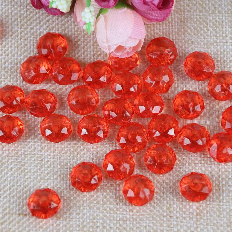 Wholesale Acrylic transparent wheel beads flat beads imitation crystal bracelet