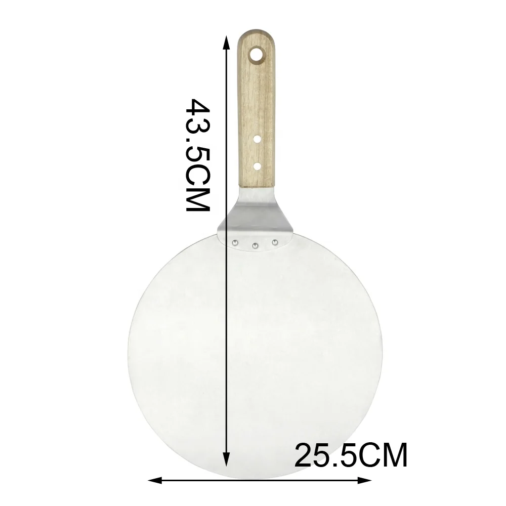 10-Inch Stainless Steel Foldable Pizza Spatula with Wood Handle Customizable Logo Box Packed Pizza Peel Tool