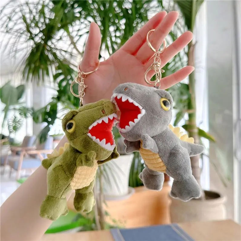 16cm animals dinosaur toy for kids schoolbag pendant cute mini dinosaur plush keychain toy Tyrannosaurus rex stuffed animals toy