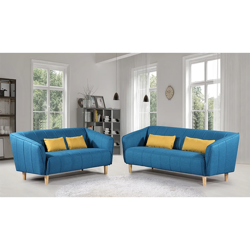Домашняя мебель, Синий тканевый 3-местный диван, комплект для гостиной, 3 + 2 + 1 комплект диванов, мебель