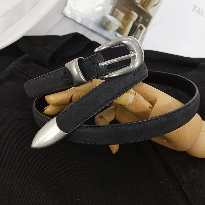Korean-Style Luxury Two-Layer Cowhide Anti-Velvet Eye-Sucking Wear Women Custom Woolen Dress Jeans Suede Suede Suede New Arrival