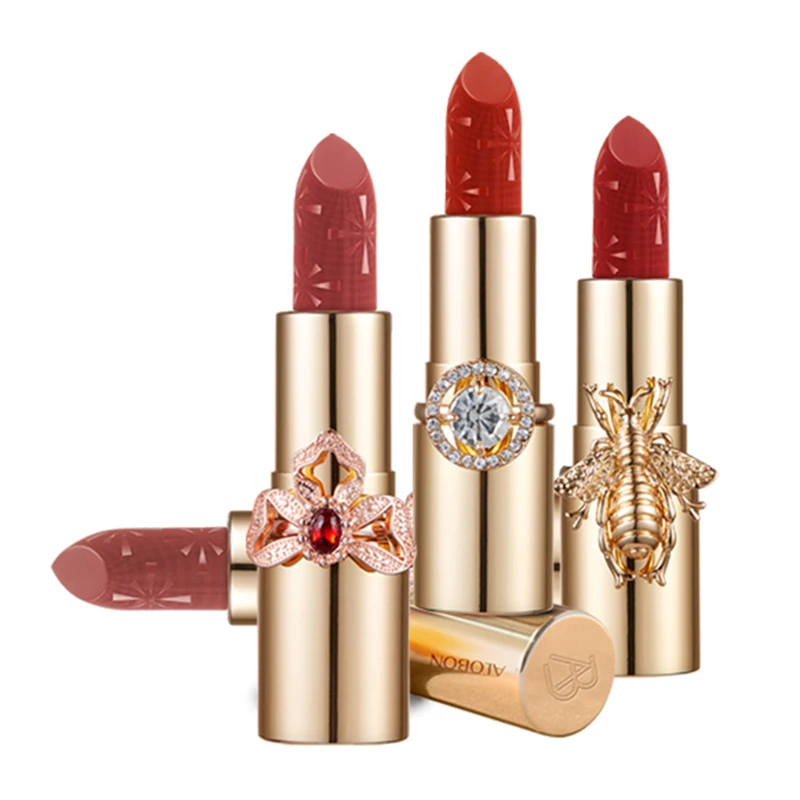 ALOBON Custom Full Color Waterproof Cosmetic Semi Velvet Matte Nude Silky Lipstick Private Label Makeup