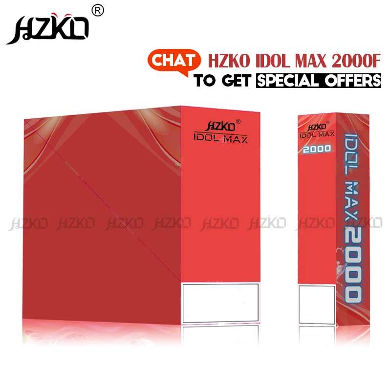100% оригинальная оптовая продажа HZKO IDOL MAX 2000F в наличии дизайн упаковки разных цветов VS maxx king cuvie plus xxl