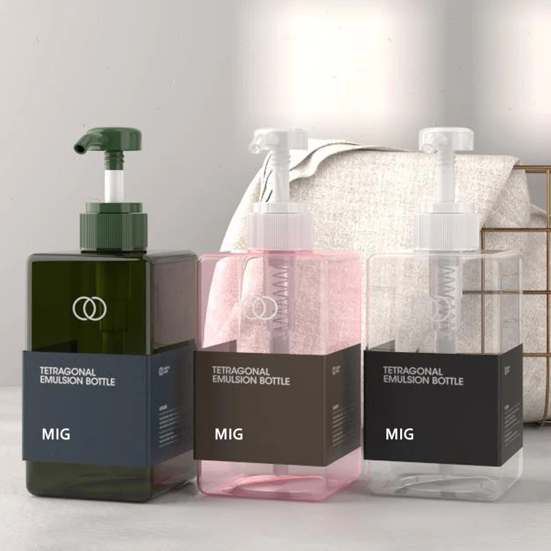 450ML PETG Plastic Empty Shower Gel Bottles With Pump For Body Wash Shampoo