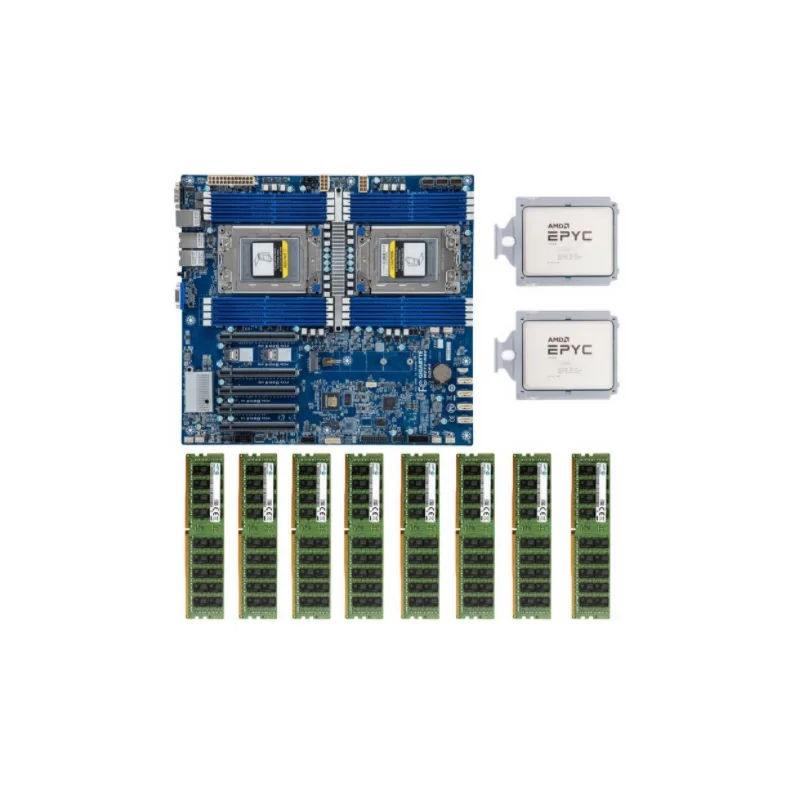Gigabyte MZ72-HB0 Motherboard Rev3.0 + 2x AMD EPYC 7T83 CPU + 256GB 2666V RAMs